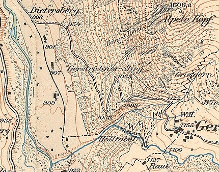 Gerstruben auf der Apenvereinskarte von 1906