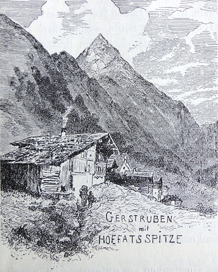 Gerstruben im Jahr 1870 nach einem Holzschnitt von Schmid-Stiehler